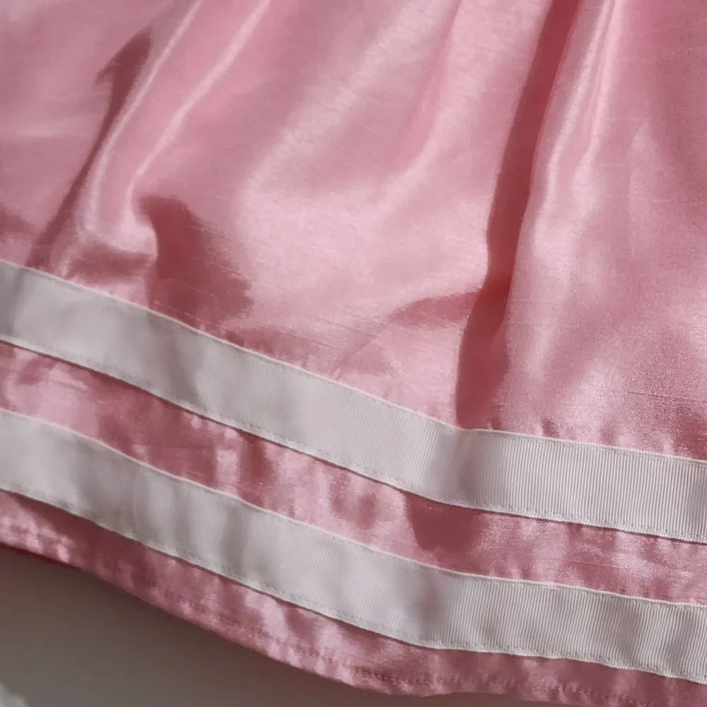 Gymboree Girls Pretty in Pink & White Shiny Formal Ribbed Dress 5t